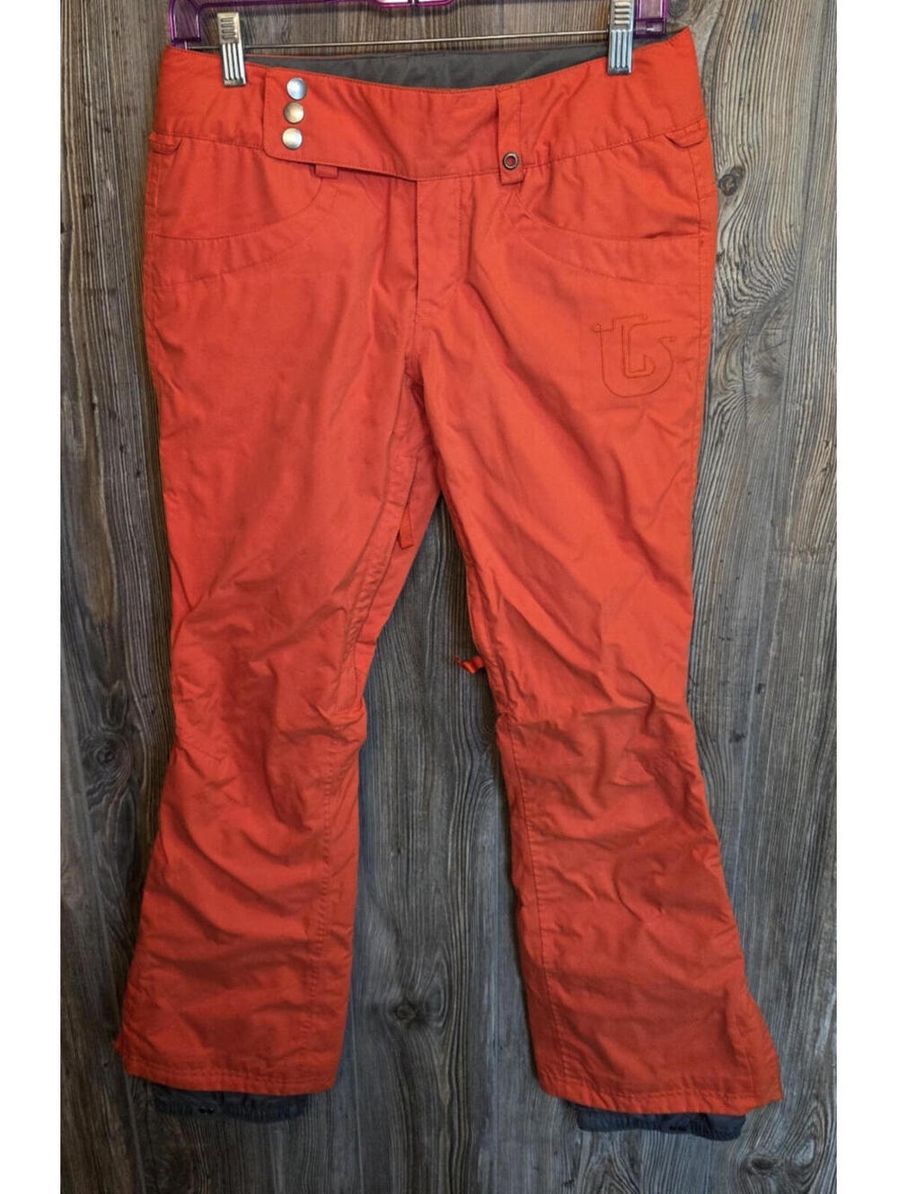 Burton Women Small Ski Snowboard Pants Orange DryRide "Cool Flavors" Winter Gear